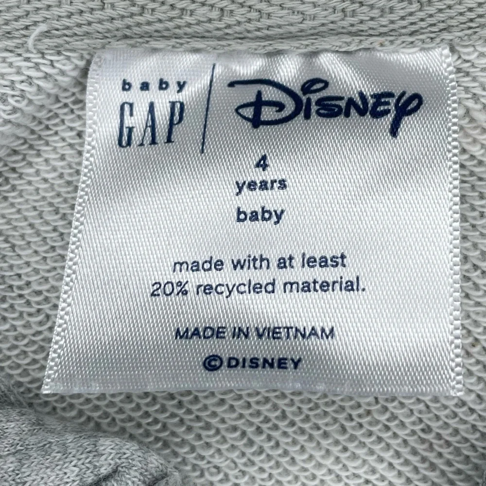 Baby Gap/Disney Collab Gray Minnie Mouse Girls Hoodie-Size 4T/4